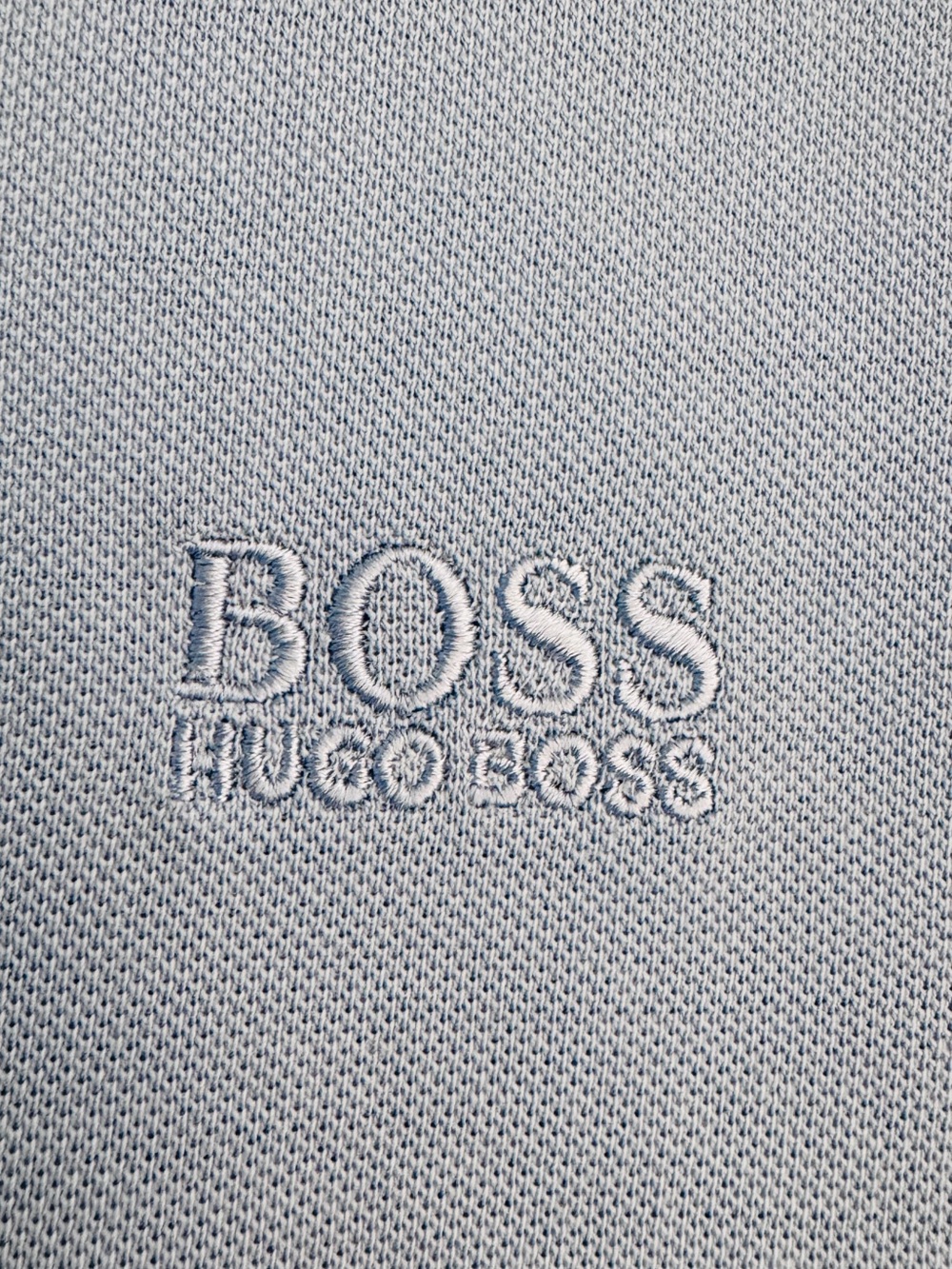 HUGO BOSS Embroidered Light Gray Polo Detail size Large